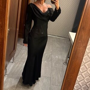 JLUXLABEL Elegant Black Long Sleeve Dress